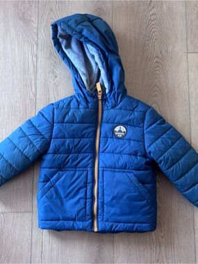Carter's Blue Puffer Jacket Hood Winter 2T